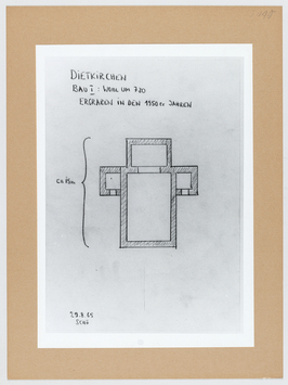 Vorschaubild Dietkirchen: Bau 1, Ausgrabungsbefund. Skizze Wolfgang Schöne 1965